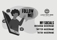 Follow The Influencer Postcard Design