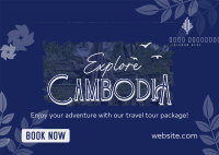 Cambodia Travel Tour Postcard Design