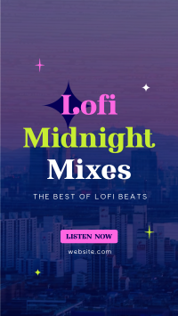 Lofi Midnight Music Facebook Story Design
