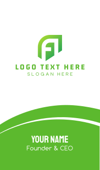 Modern Green Letter A Business Card Design