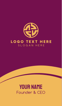 Gold Pattern Circle Business Card Design