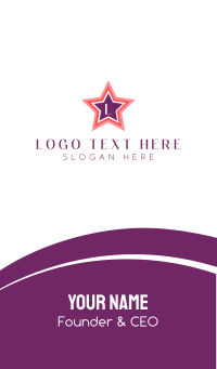 Pink Star Lettermark Business Card Design