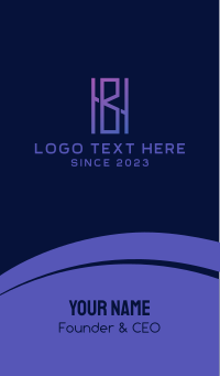 Violet Monogram HB Business Card Design