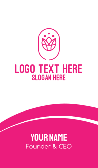 Pink Flower Business Card Design