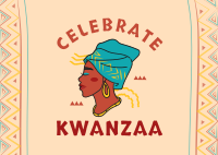 Kwanzaa African Woman Postcard Image Preview