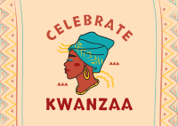 Kwanzaa African Woman Postcard Design