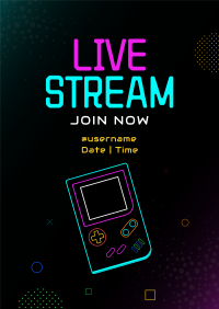 Neon Game Stream Poster Design