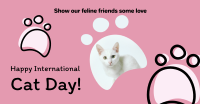 Pink International Cat Day Facebook Ad Image Preview