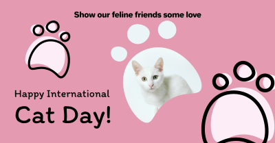 Pink International Cat Day Facebook ad Image Preview