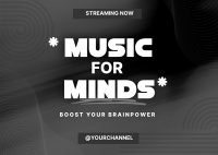 Brain Music Playlist Postcard Design