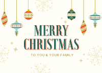 Merry Christmas Ornaments Postcard Image Preview