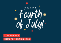 Sparkling Fourth of July Postcard Design