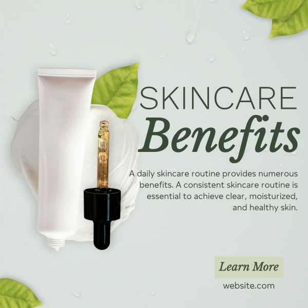 Skincare Benefits Organic Instagram Post Design