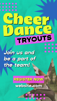 Quirky Cheerleading Tryouts TikTok Video Design