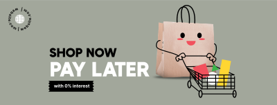 Cute Shopping Bag Facebook cover Image Preview