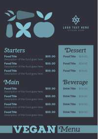 Flat Illustrated Vegan Menu Design