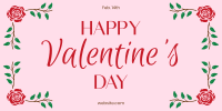 Valentine Border Rose Twitter Post Design