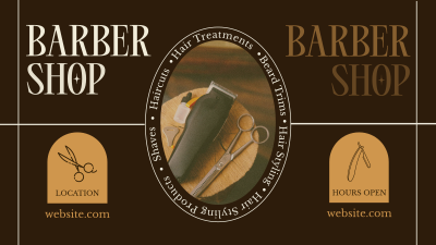 Rustic Barber Shop Facebook event cover Image Preview