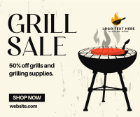 Fiery Hot Grill Facebook Post Design