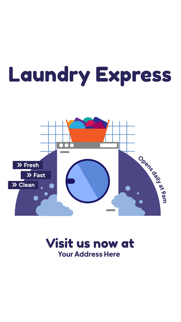 Laundry Express Instagram Story Design Image Preview