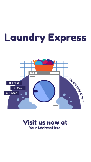 Laundry Express Instagram story Image Preview