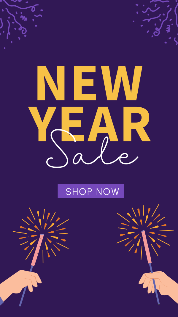 Cheers To New Year Sale Instagram Story Design Image Preview