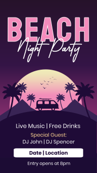 Beach Night Party Facebook story Image Preview