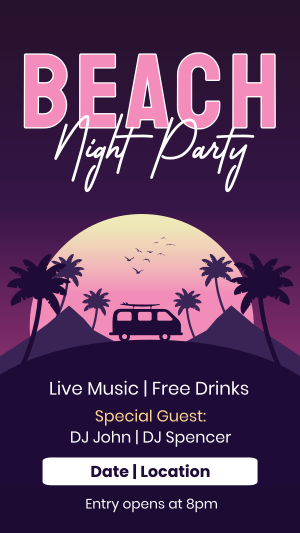 Beach Night Party Facebook story Image Preview