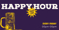 Retro Happy Hour Facebook ad Image Preview