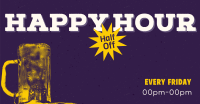 Retro Happy Hour Facebook Ad Design