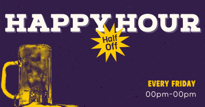 Retro Happy Hour Facebook ad Image Preview