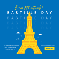 Monoline Eiffel Tower Instagram post Image Preview
