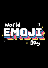 Emoji Day Lettering Flyer Image Preview