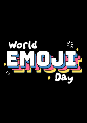 Emoji Day Lettering Flyer Image Preview