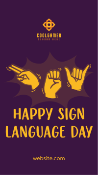 Hey, Happy Sign Language Day! Facebook Story Design