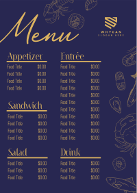 Seafood Minimalist Script Menu Image Preview