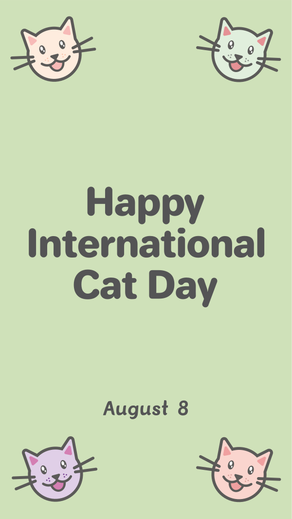 Colorful International Cat Day Facebook Story Design Image Preview