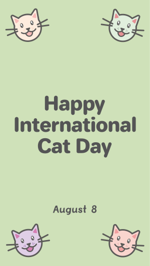 Colorful International Cat Day Facebook story Image Preview