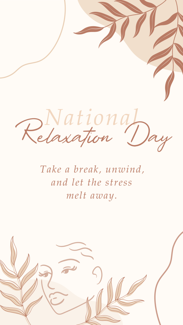 National Relaxation Day Instagram Story Design