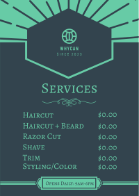 Classic Barber Pricelist Flyer Image Preview