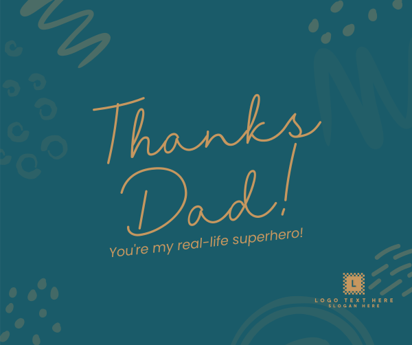 Thanks Dad Script Facebook Post Design Image Preview