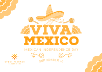 Viva Mexico Sombrero Postcard Design