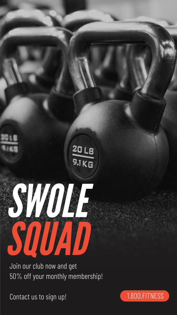 Swole Squad Instagram Story Design Image Preview