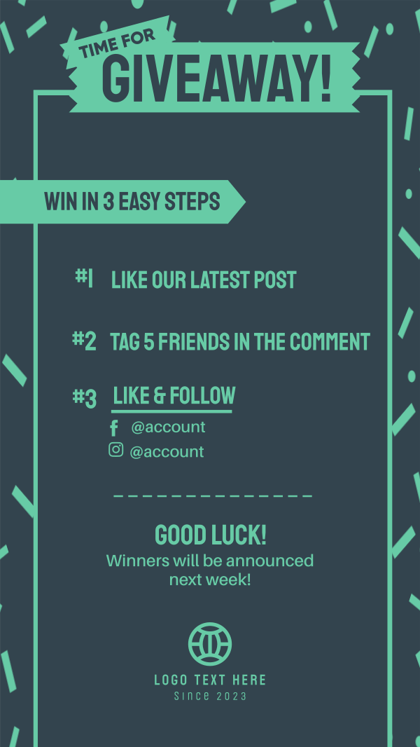 Giveaway Confetti Instructions Facebook Story Design Image Preview