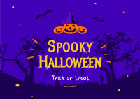 Spooky Halloween Postcard Design