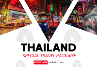 Thailand Travel Package Postcard Design