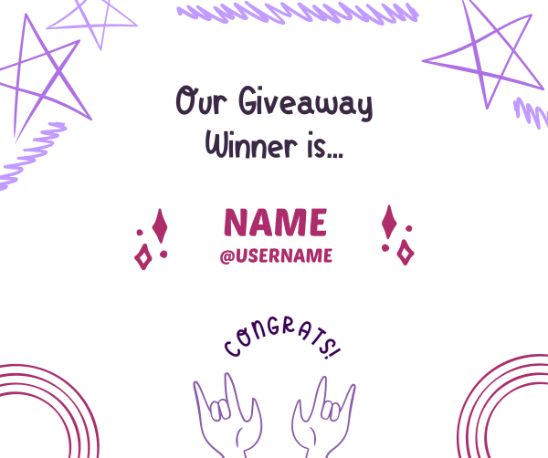 Very Peri Giveaway Winners Facebook Post Design Image Preview