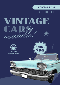 Vintage Cars Available Poster Design