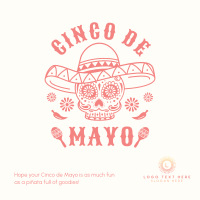 Happy Cinco De Mayo Skull Linkedin Post Image Preview