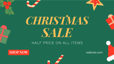 Cute Christmas Sale Facebook event cover Image Preview